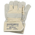 Mid Weight Leather Palm Work Glove w/White Safety Cuff